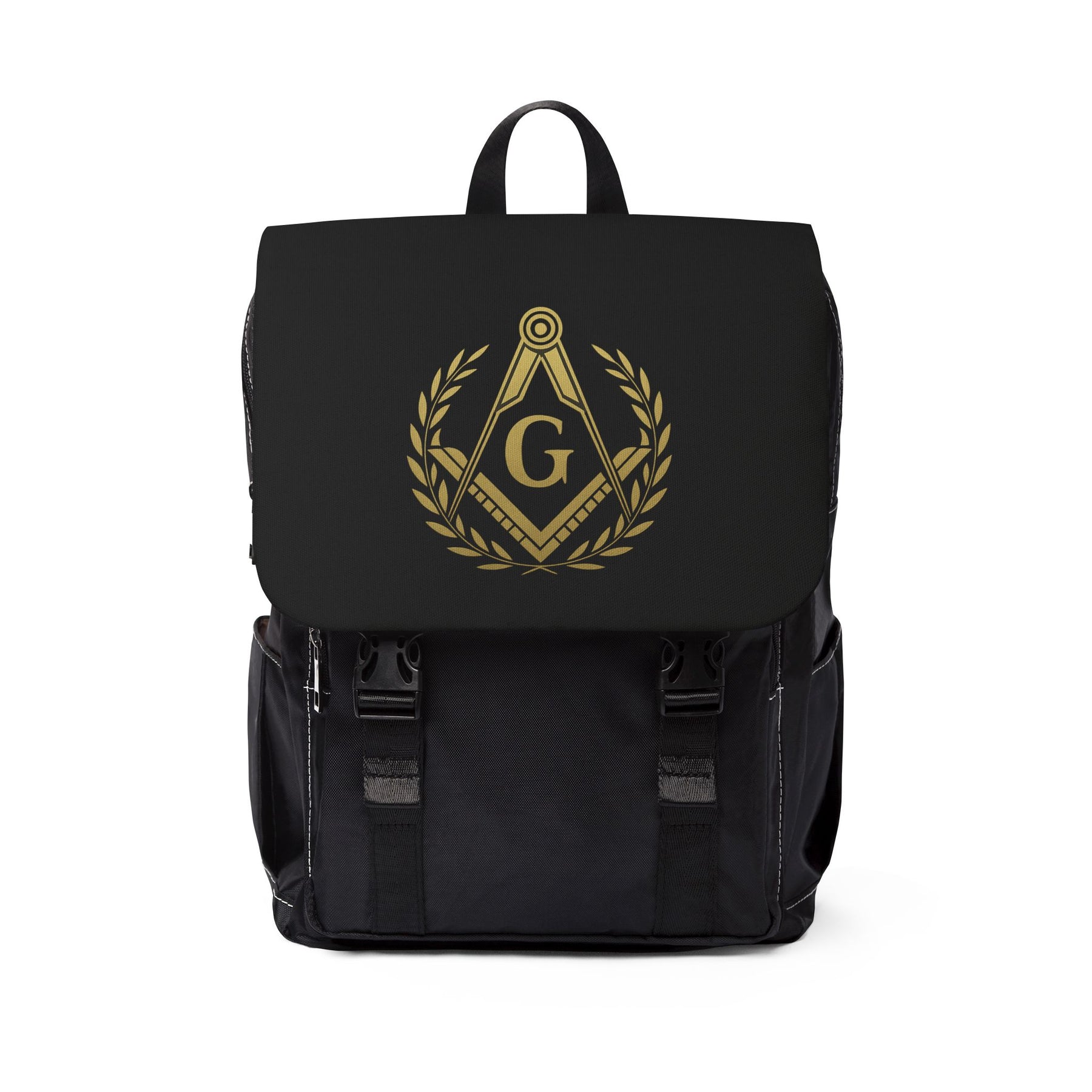 Master Mason Blue Lodge Backpack - Gold Square & Compass G With Wreath - Bricks Masons