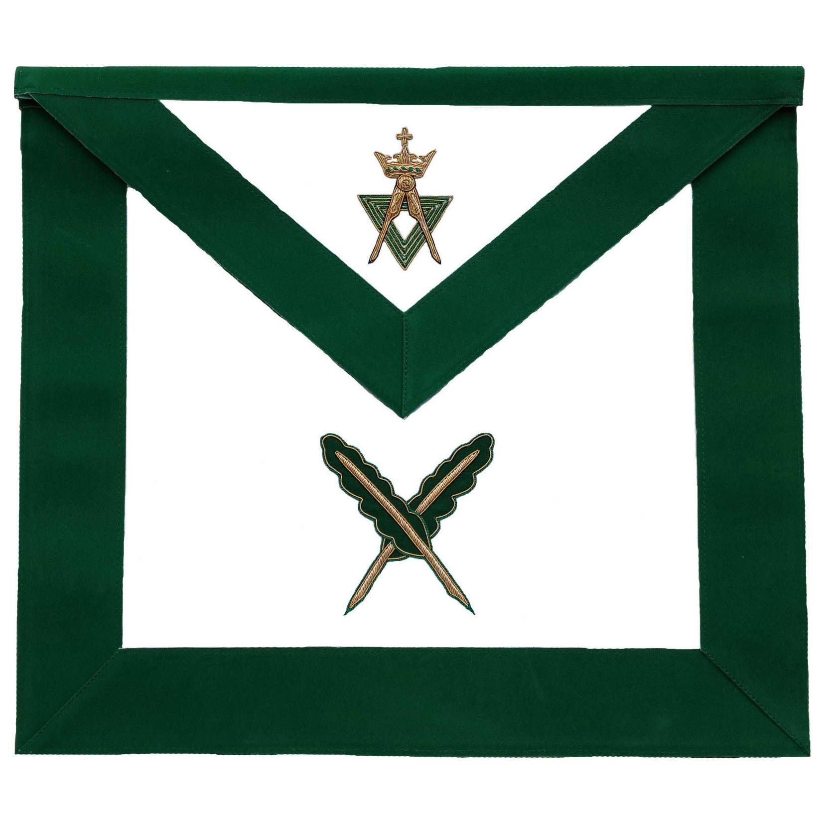 Secretary Allied Masonic Degrees Apron - Green Velvet