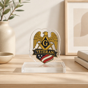 Master Mason Blue Lodge Plaque - Square & Compass G Veteran Mason - Bricks Masons