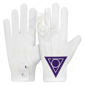 LOCOP Gloves - White Cotton Triangular Patch - Bricks Masons