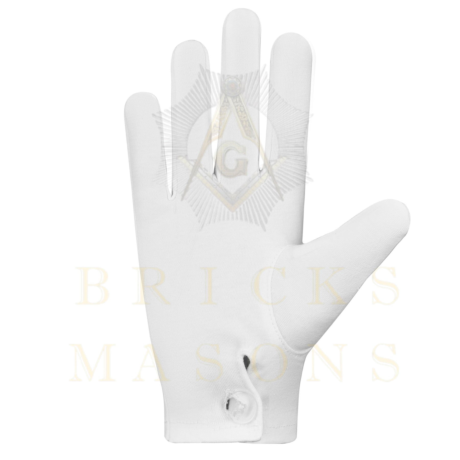 DOI Gloves - White Cotton York Rite - Bricks Masons