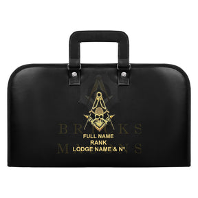 Widows Sons Chain Collar Case - Square & Compass Lightweight Soft Case Half Size - Bricks Masons