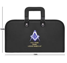 Master Mason Blue Lodge Chain Collar Case - White & Blue S & C Soft Case Half Size - Bricks Masons