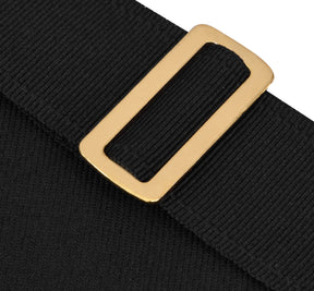 4th Degree Scottish Rite Apron - Black Moire Ribbon & Embroidered Wreath - Bricks Masons