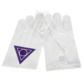LOCOP Gloves - White Cotton Triangular Patch - Bricks Masons