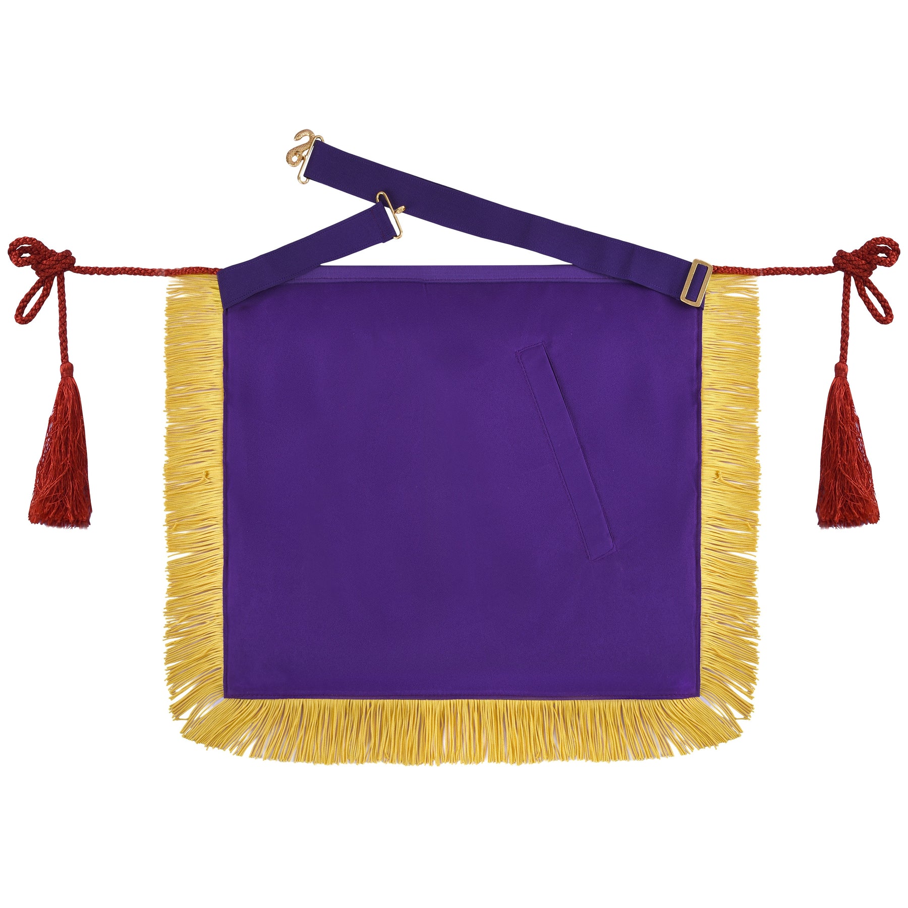 Master Mason Blue Lodge Apron - Purple Ribbon With Machine Embroidery Bullion And Tassels