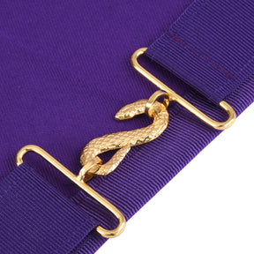 Master Mason Blue Lodge Apron - Purple Ribbon With Machine Embroidery Bullion And Tassels