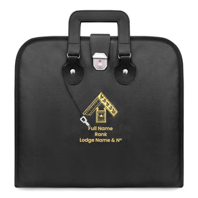 Past Master Craft English Regulation Apron Case - Soft Imitation Leather With Silver Metal Lock - Bricks Masons