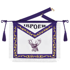 Elks of the World Apron - Satin Borders With Purple Cord Tassels