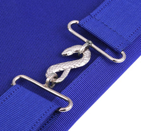 Past Master Blue Lodge Apron - Royal Blue Square & Quadrant With Sun - Bricks Masons