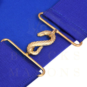 Past Grand Master Blue Lodge Apron - Quality A+ Gold & Blue Hand Embroidery - Bricks Masons