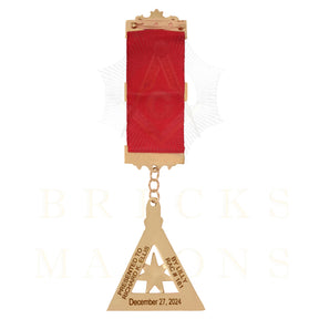 Past High Priest Royal Arch Chapter Breast Jewel - Gold Plated Star With Ribbon - Bricks Masons
