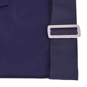 Senior Deacon Blue Lodge California Officer Apron - Navy Velvet With Silver Embroidery Thread