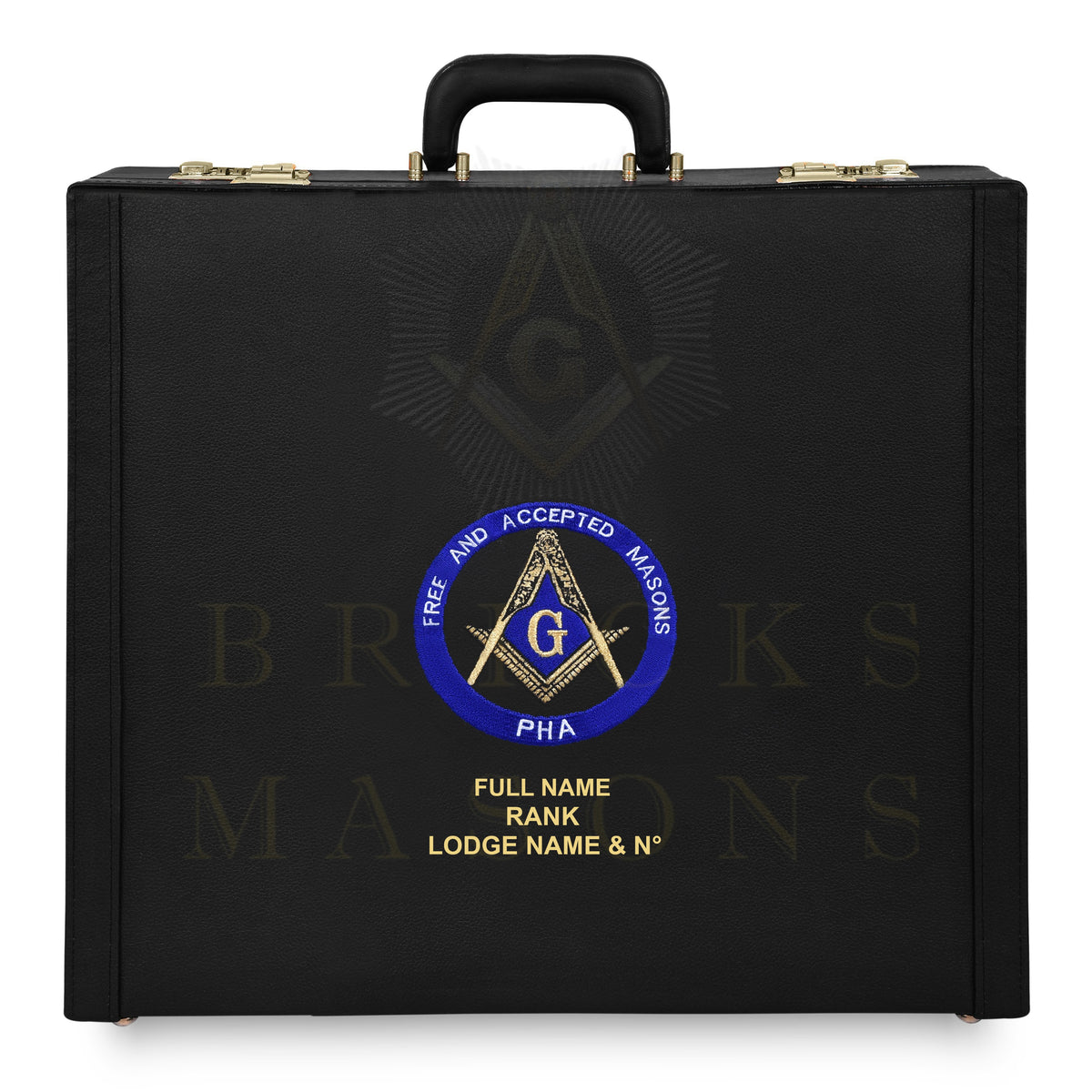 Master Mason Blue Lodge Apron Case - Machine Embroidery Free & Accepted Masons PHA Various Sizes - Bricks Masons