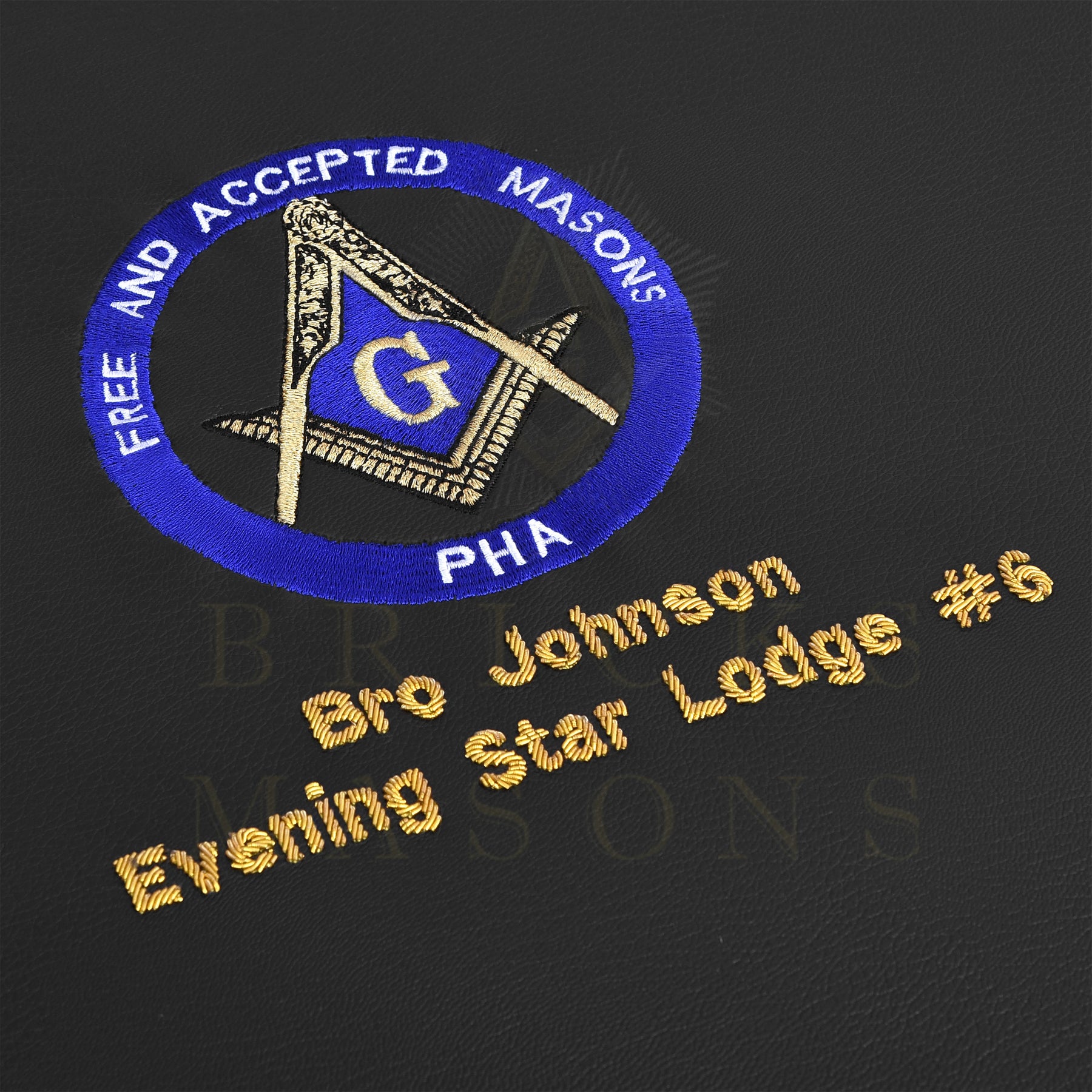 Master Mason Blue Lodge Apron Case - Machine Embroidery Free & Accepted Masons PHA Various Sizes - Bricks Masons