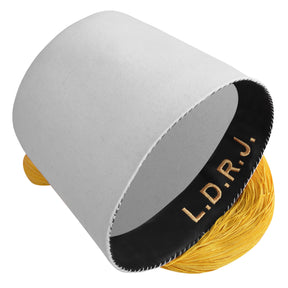 OES Fez Hat - Pure White With Yellow Tassel