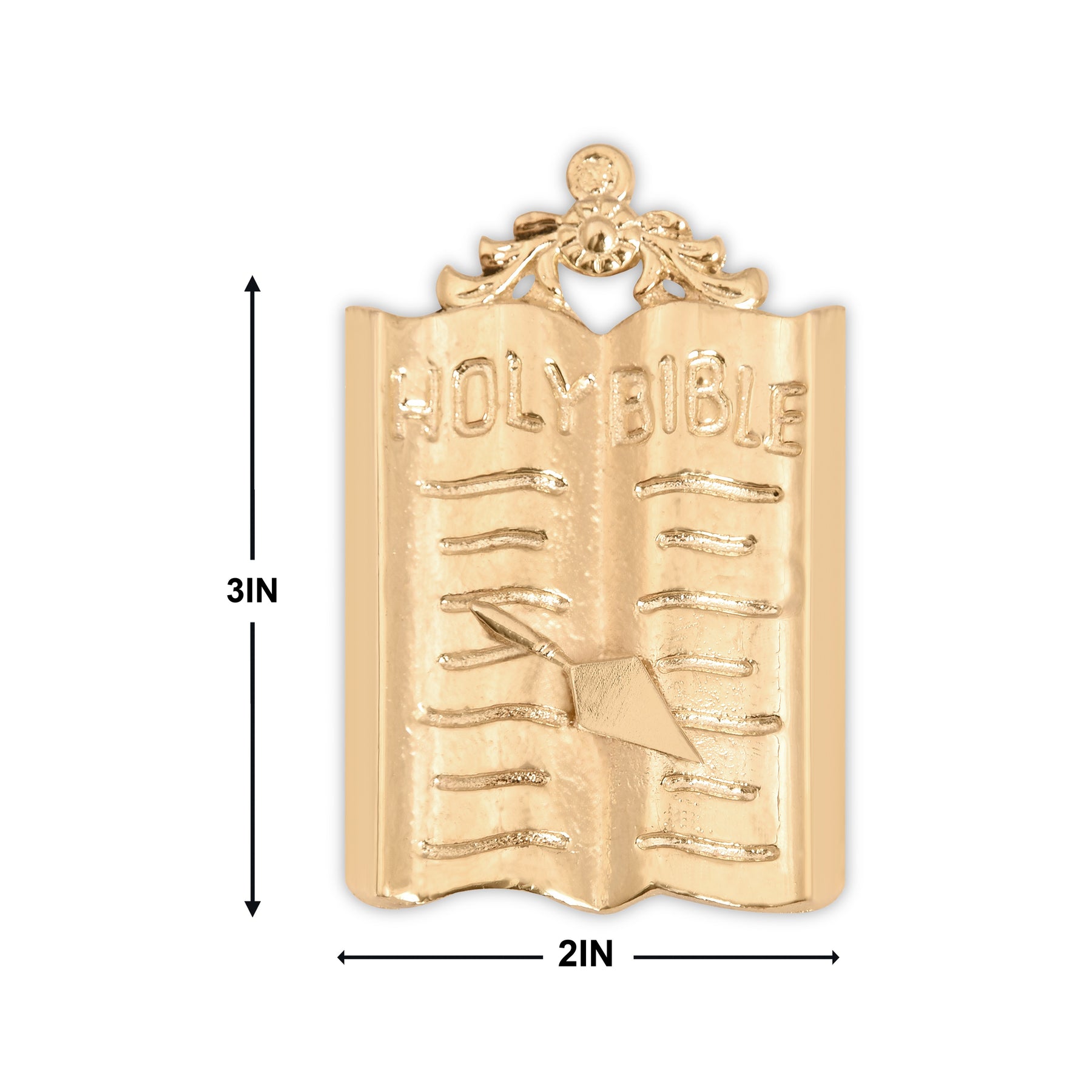 Chaplain Royal & Select Masters Officer Collar Jewel - Golden Plated Holy Bible & Trowel - Bricks Masons