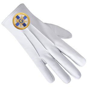 Eminent Prior KYCH Knights of the York Cross of Honour Glove - Leather With Round Patch - Bricks Masons