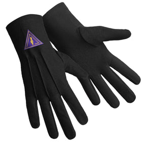 Royal & Select Masters English Regulation Glove - Black Cotton With Purple Patch - Bricks Masons