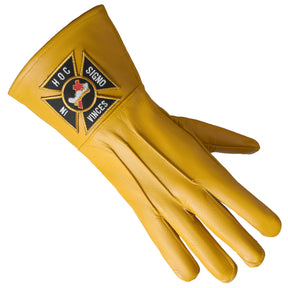 Knights Templar Commandery Glove - Yellow Leather - Bricks Masons