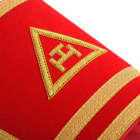 Royal Arch Chapter Cuff - Red Velvet With Triple Tau Emblem - Bricks Masons