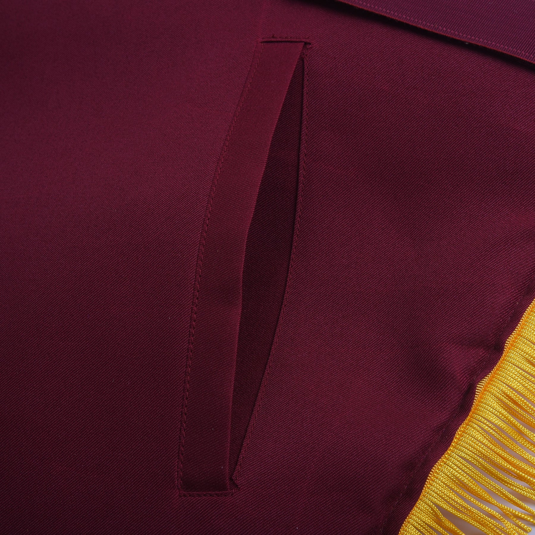 Order of Amaranth Apron - Maroon Velvet With Yellow Borders & Fringe - Bricks Masons