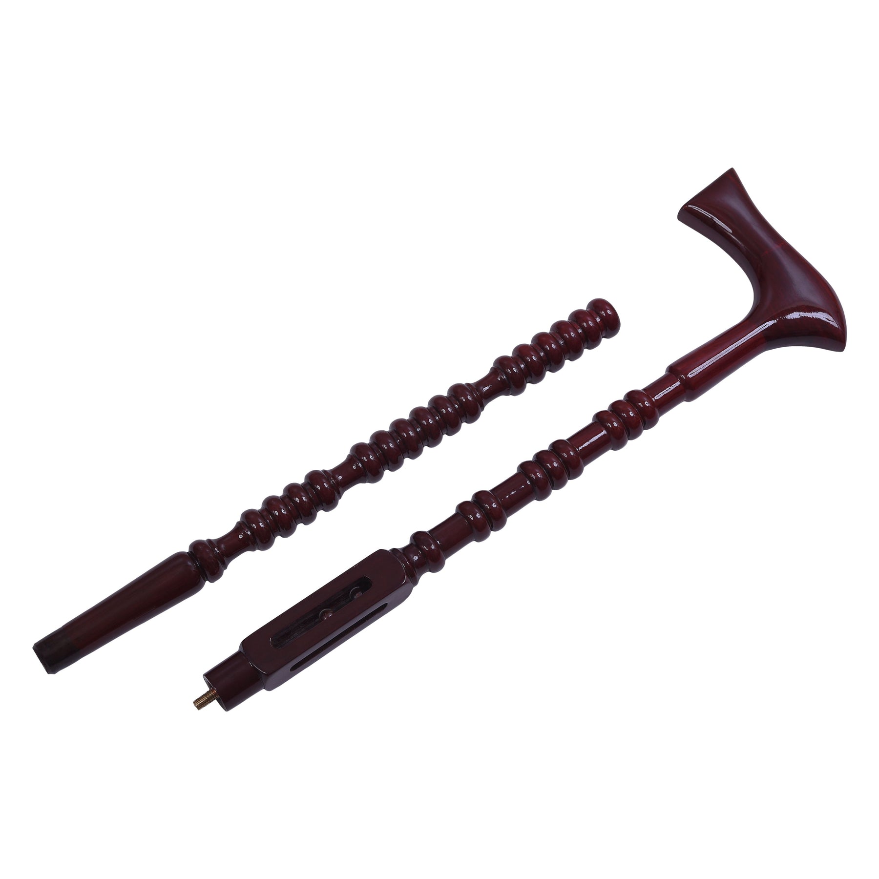 Blue Lodge Cane & Walking Stick - Red Indian Rosewood Tubal Cane - Bricks Masons