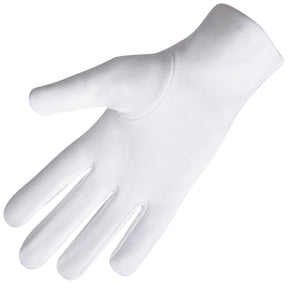 Knights Templar Commandery Glove - Pure Cotton With Black Patch - Bricks Masons