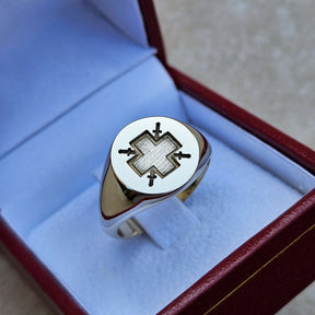 Masonic Ring - 9K Gold Hellenic Greek Cross