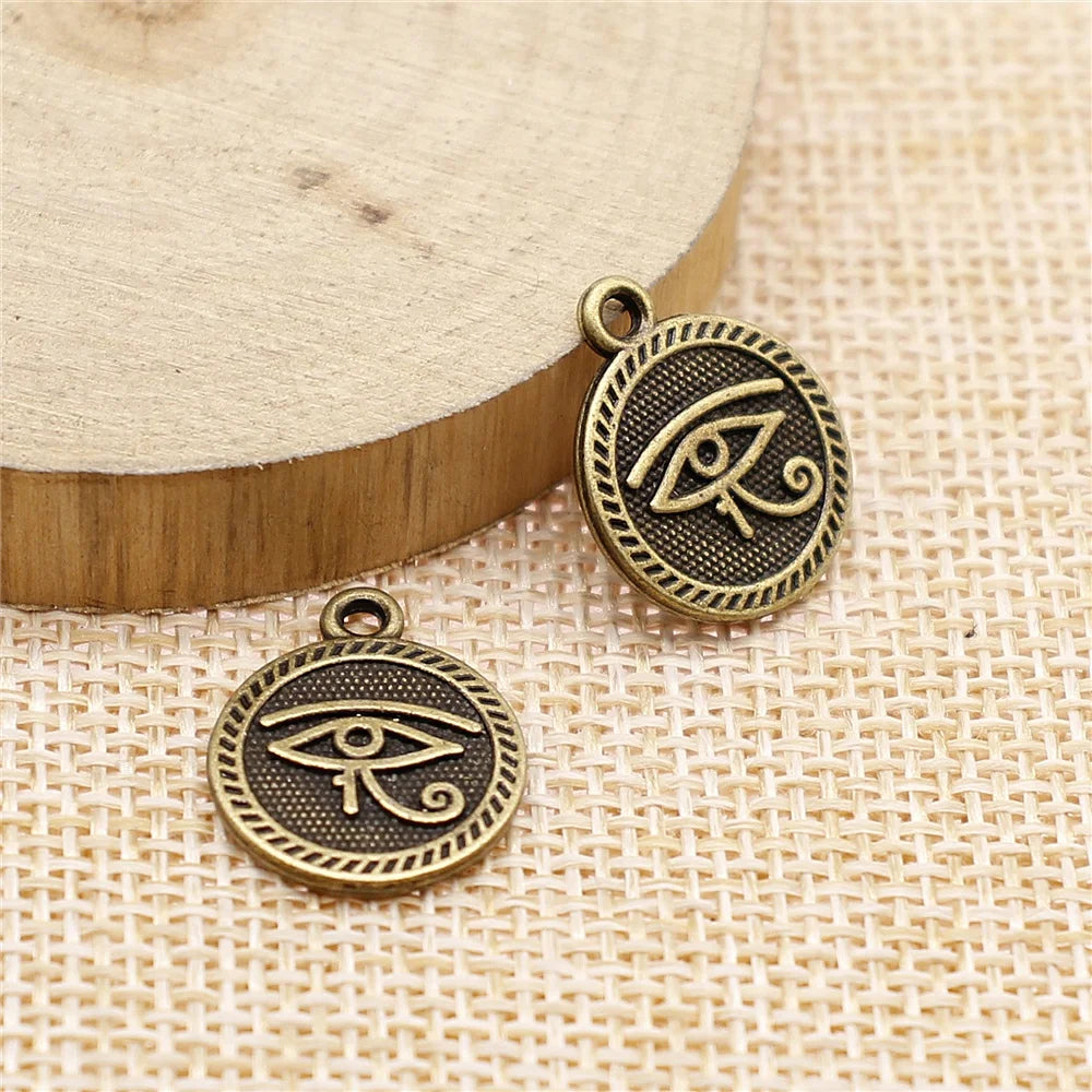 Ancient Egypt Pendant - Double Sided Eye Zinc Alloy (10pcs) - Bricks Masons