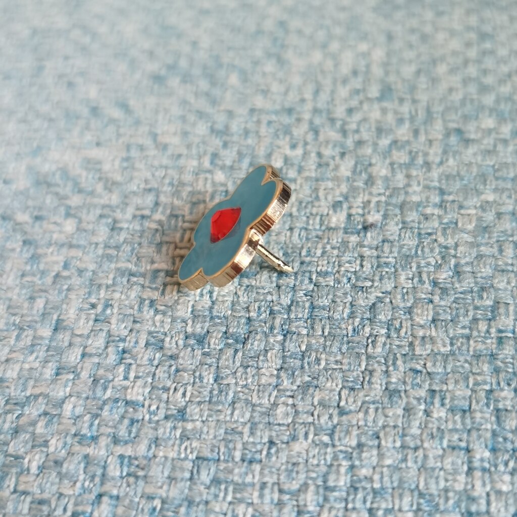 Masonic Lapel Pin - Blue With Red Rhinestone - Bricks Masons