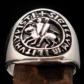 Knights Templar Commandery Ring - Sterling Silver Sigillum MilItum XPISTI