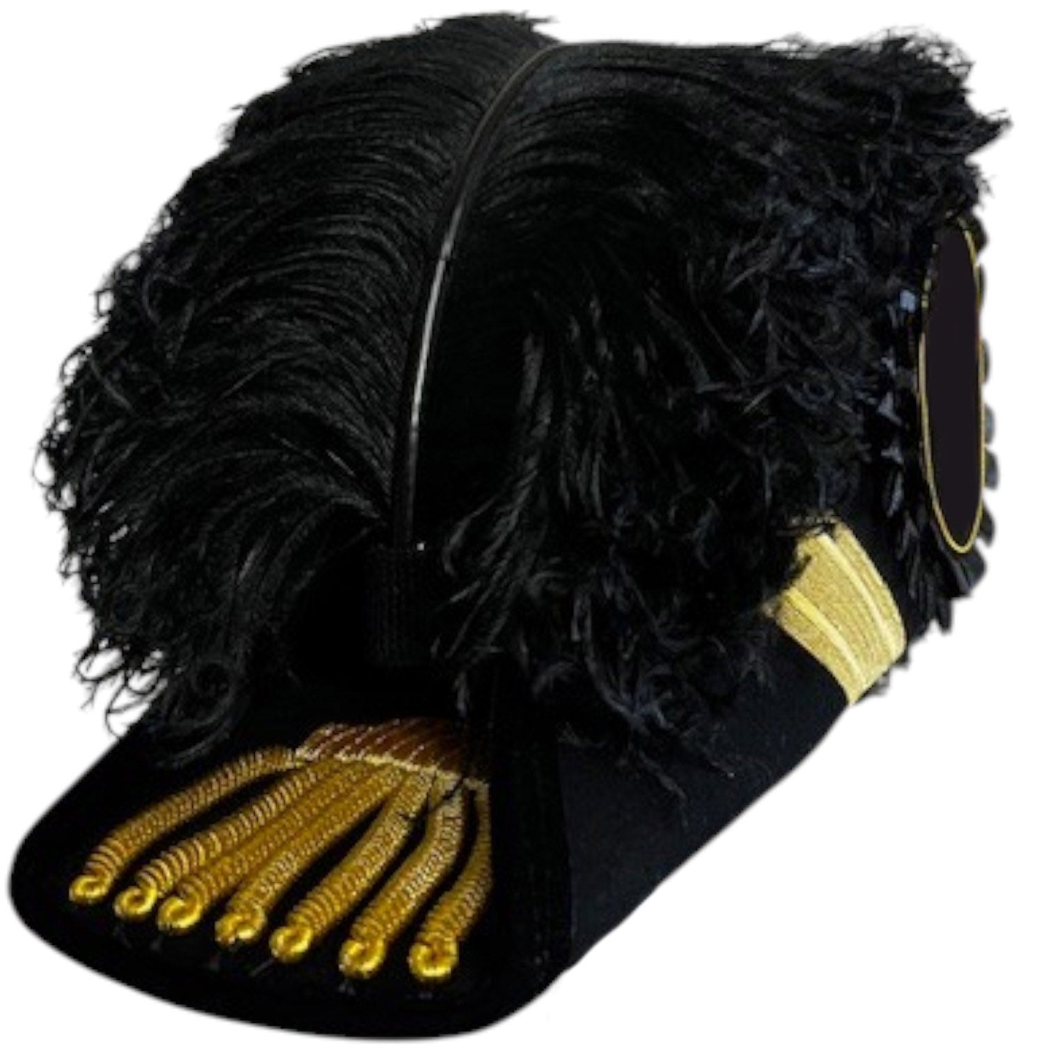 Eminent Commander Knights Templar Chapeau - All Black Plumes - Bricks Masons