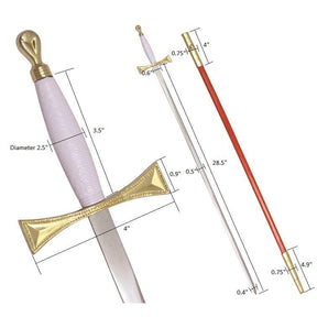 Masonic Sword - White Gold Hilt and Red Scabbard