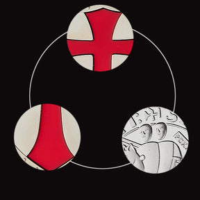 Knights Templar Commandery Coin - Red Silver Plated