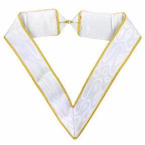 33rd Degree Scottish Rite Collarette - White & Gold Moire