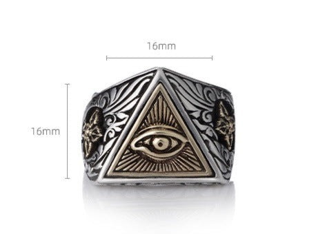 Eye Of Providence Ring - Adjustable Copper All Seeing Eye - Bricks Masons
