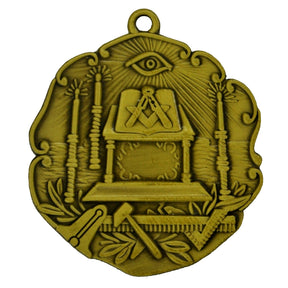 Master Mason Blue Lodge Lapel Pin - Bronze And Gold Plated Lodge Dual-Purpose Pendant - Bricks Masons