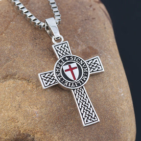 Knights Templar Necklace - Double-sided Cross Templar 925 Silver - Bricks Masons