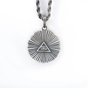 Eye Of Providence Necklace - 925 Sterling Silver 6g - Bricks Masons