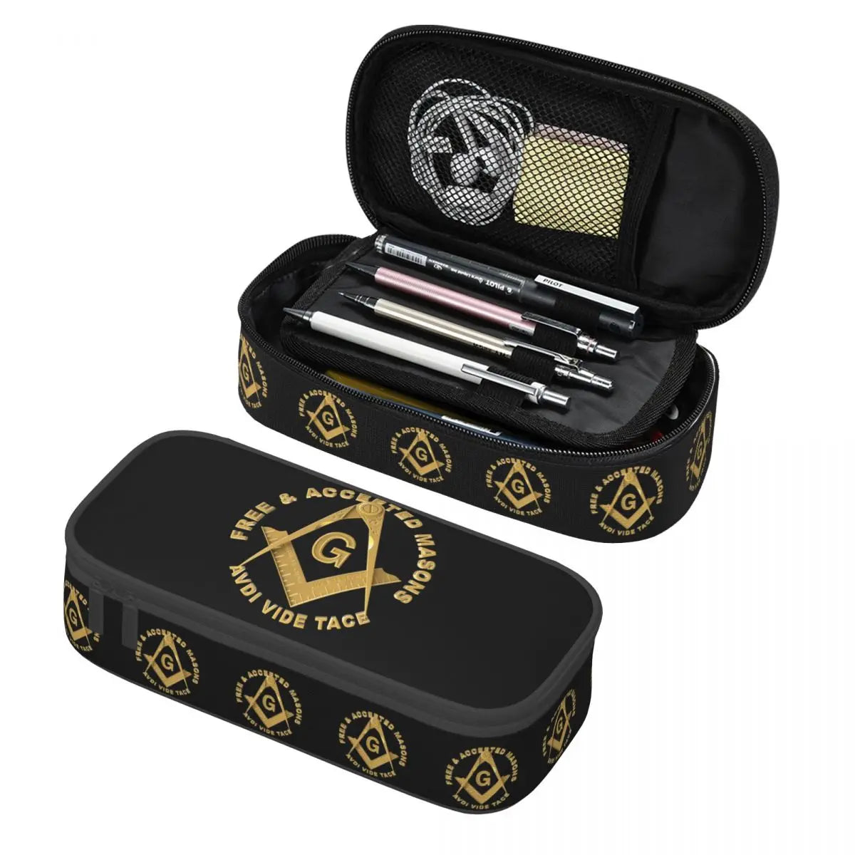 Master Mason Blue Lodge Office Tools Case - Gold Square & Compass G