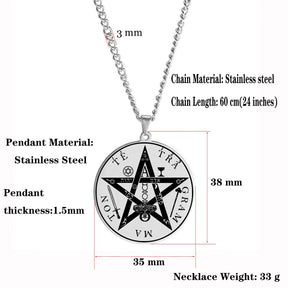 Ancient Israel Necklace - Pentagram of Solomon Seal Kabbalah - Bricks Masons