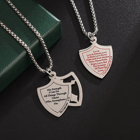 Knights Templar Commandery Necklace - Stainless Steel With Red/Black Cross - Bricks Masons