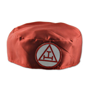 Royal Arch Chapter Crown Cap - Red & Black Satin Triple Tau Insignia