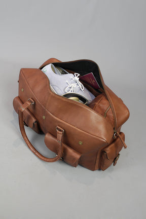 Master Mason Blue Lodge Travel Bag - Conker Brown Leather