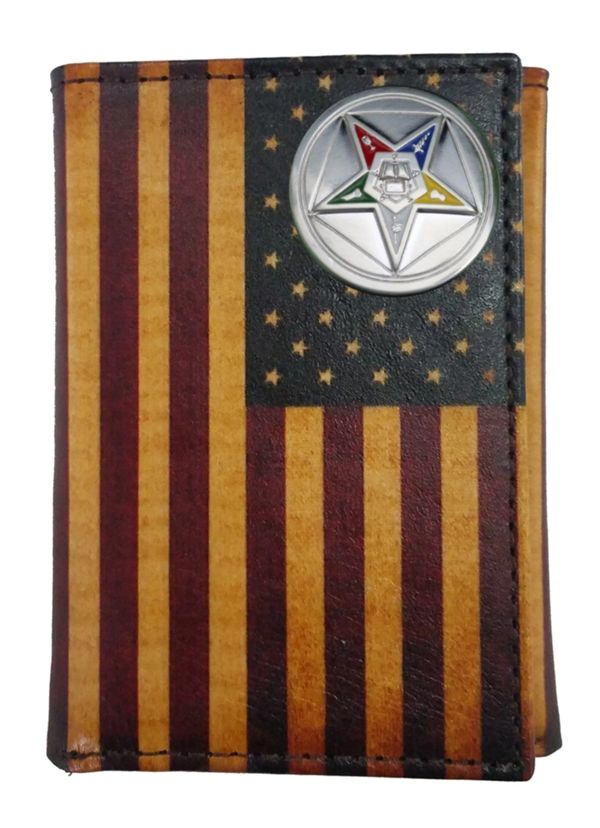 OES Wallet - Eastern Star With United States Flag