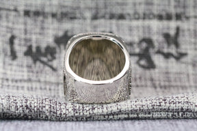 Master Mason Blue Lodge Ring - 18k Yellow Gold Face With Rhinestone - Bricks Masons