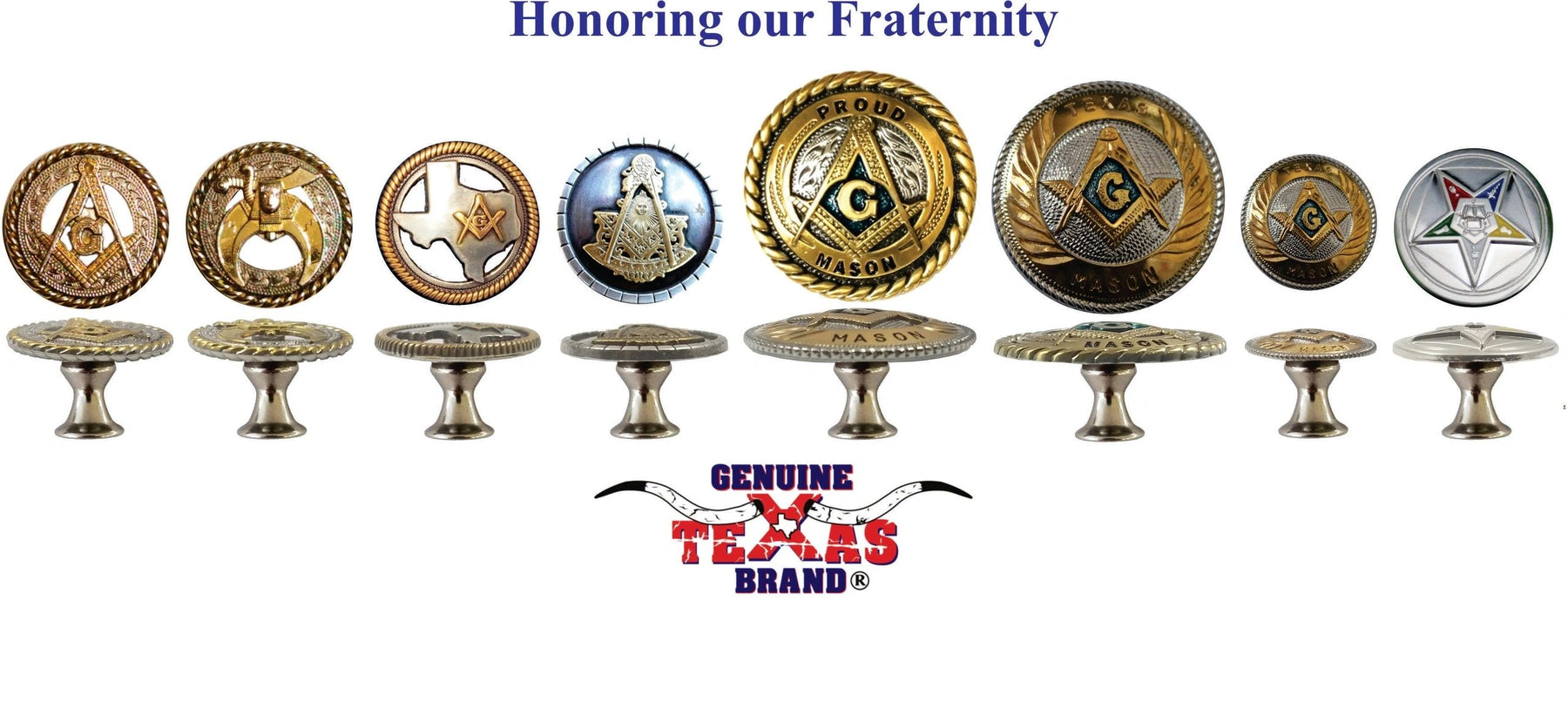 Shriners Door Knob - For Drawers & Cabinets Set of 6 - Bricks Masons