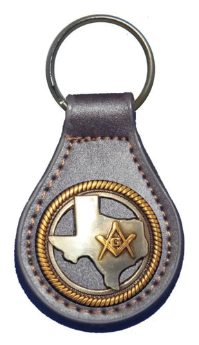 Master Mason Blue Lodge Keychain - Texas Mason Square & Compass G - Bricks Masons