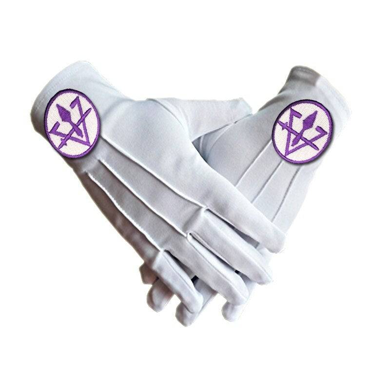 Council Gloves - Machine Embroidery White - Bricks Masons